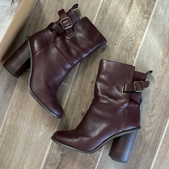 Oxblood Leather Ankle Boots - Picture 3 of 7